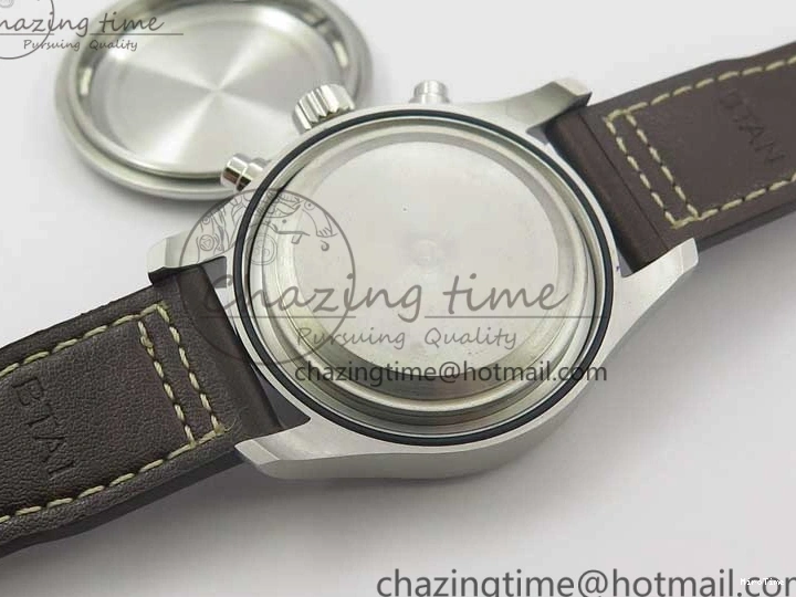 MIROTIME 0508 Pilot Chrono Spitfire IW387903 SS ZF 1:1 Best Edition Black Dial on Brown Leather Strap A OdorResistant 7127